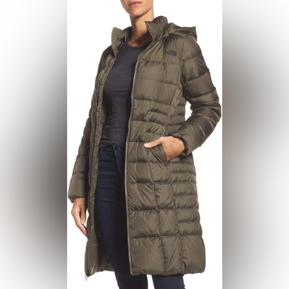 The North Face Women's Metropolis Parka II XL Green Missing Hood